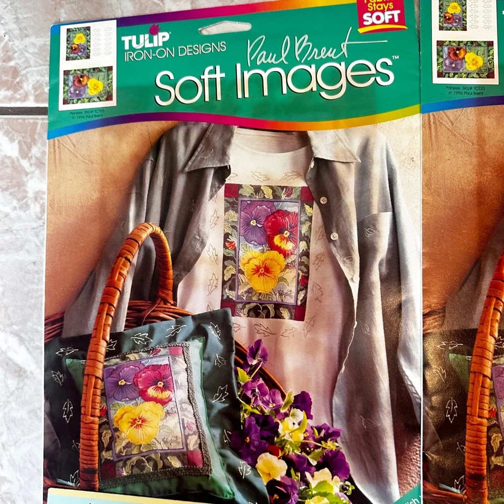 Vintage 1996 Tulip Iron-On Designs Paul Brent Soft Images Color Design Lot of 6